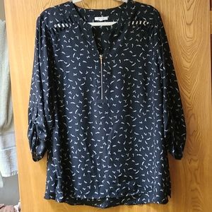 2x ladies black and white pop over blouse.  Maurice's brand
